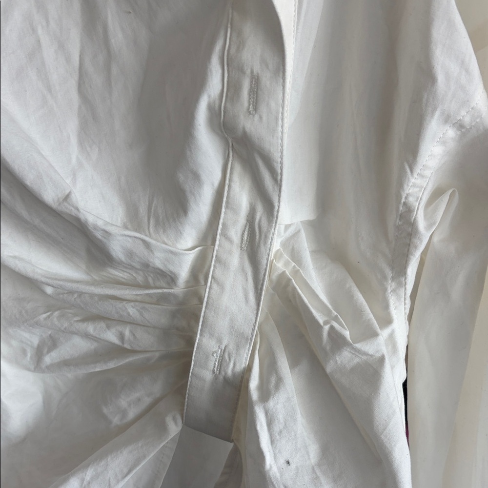 Athena White Ruched Blouse - Picture 4 of 7